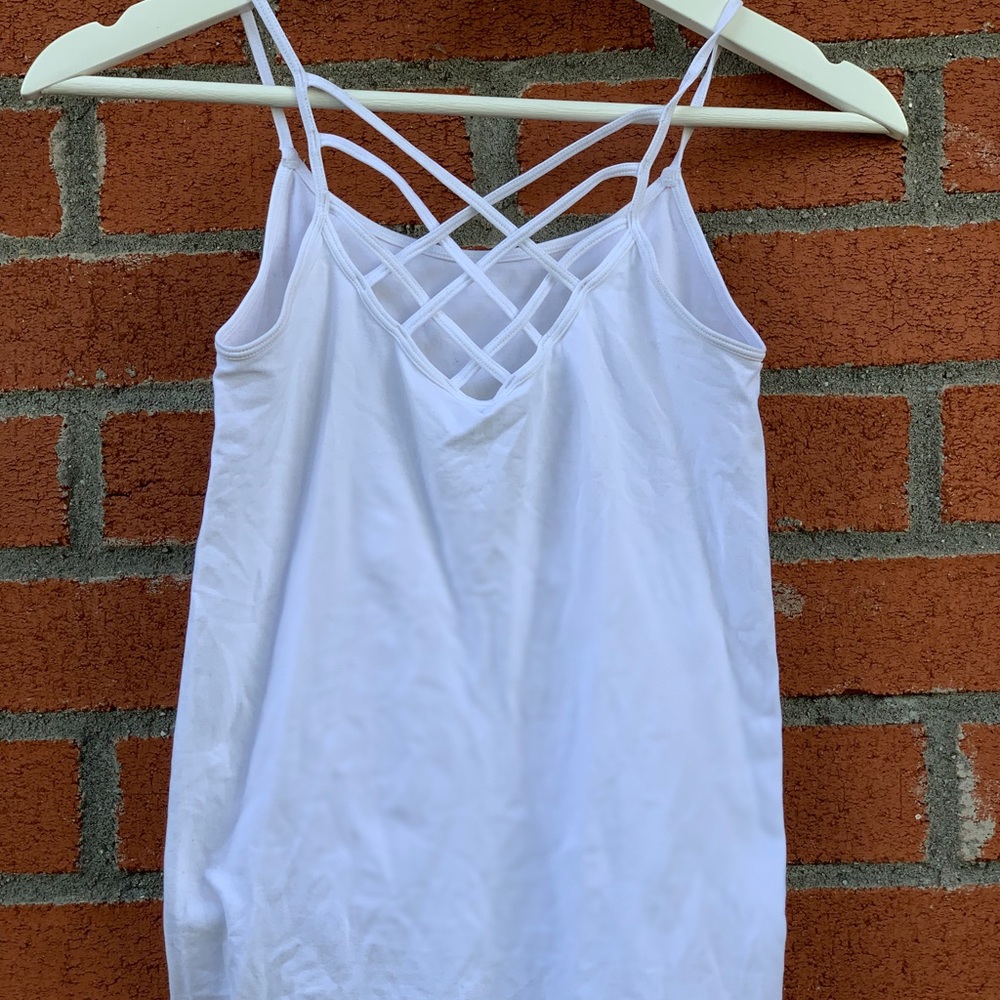 White tank with crosses style chest